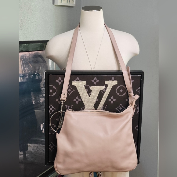Emporio Armani Blush Pink Leather 3 Way Bag, Crossbody, Shoulder Or Clutch Rare! - Picture 1 of 16